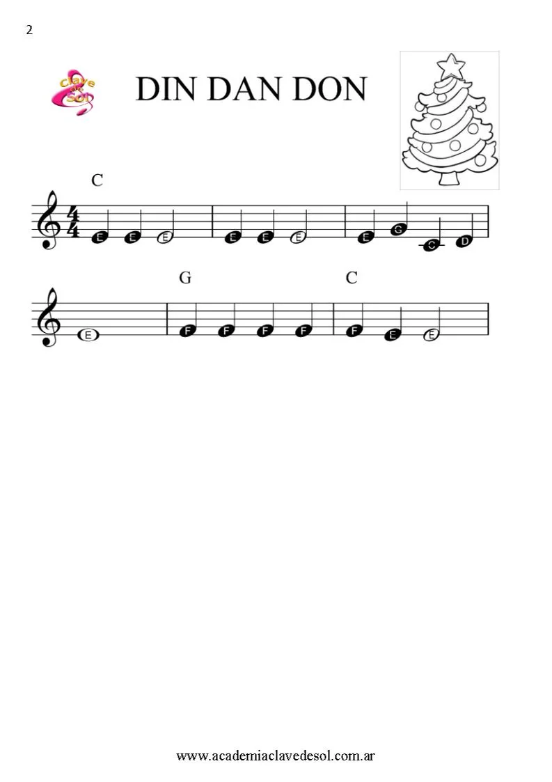 DIN DAN DON (Navideño con letras en las notas) by Laura Schoua
