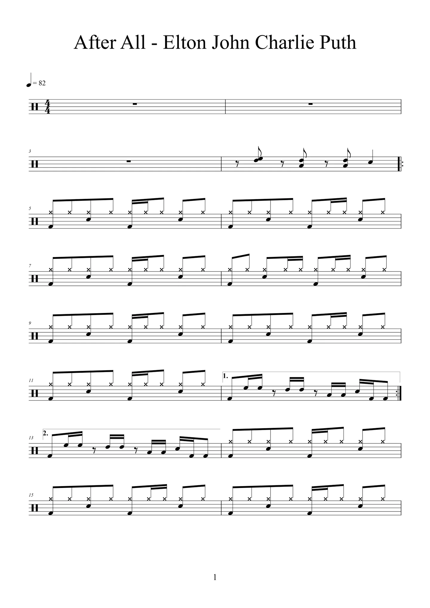 After All (Drum) - Elton John Charlie Puth by sorata