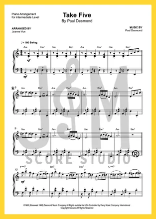 Take Five - Paul Desmond & Dave Brubeck (Jazz Solo Piano) by Joanne Vun