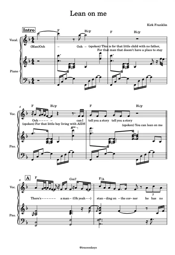 lean on me - kirk franklin by traceonkeys