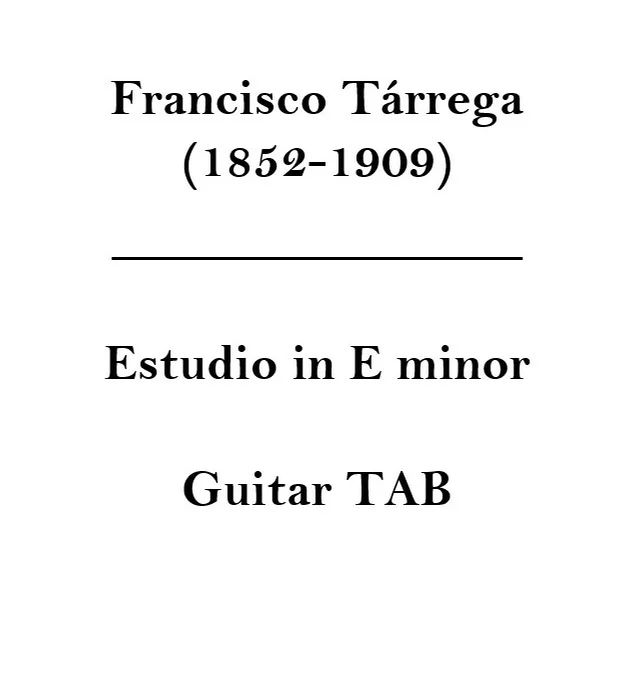 Estudio in E minor - Francisco Tárrega by Juan Carlos Figueroa- Stalin Eduardo Yánez