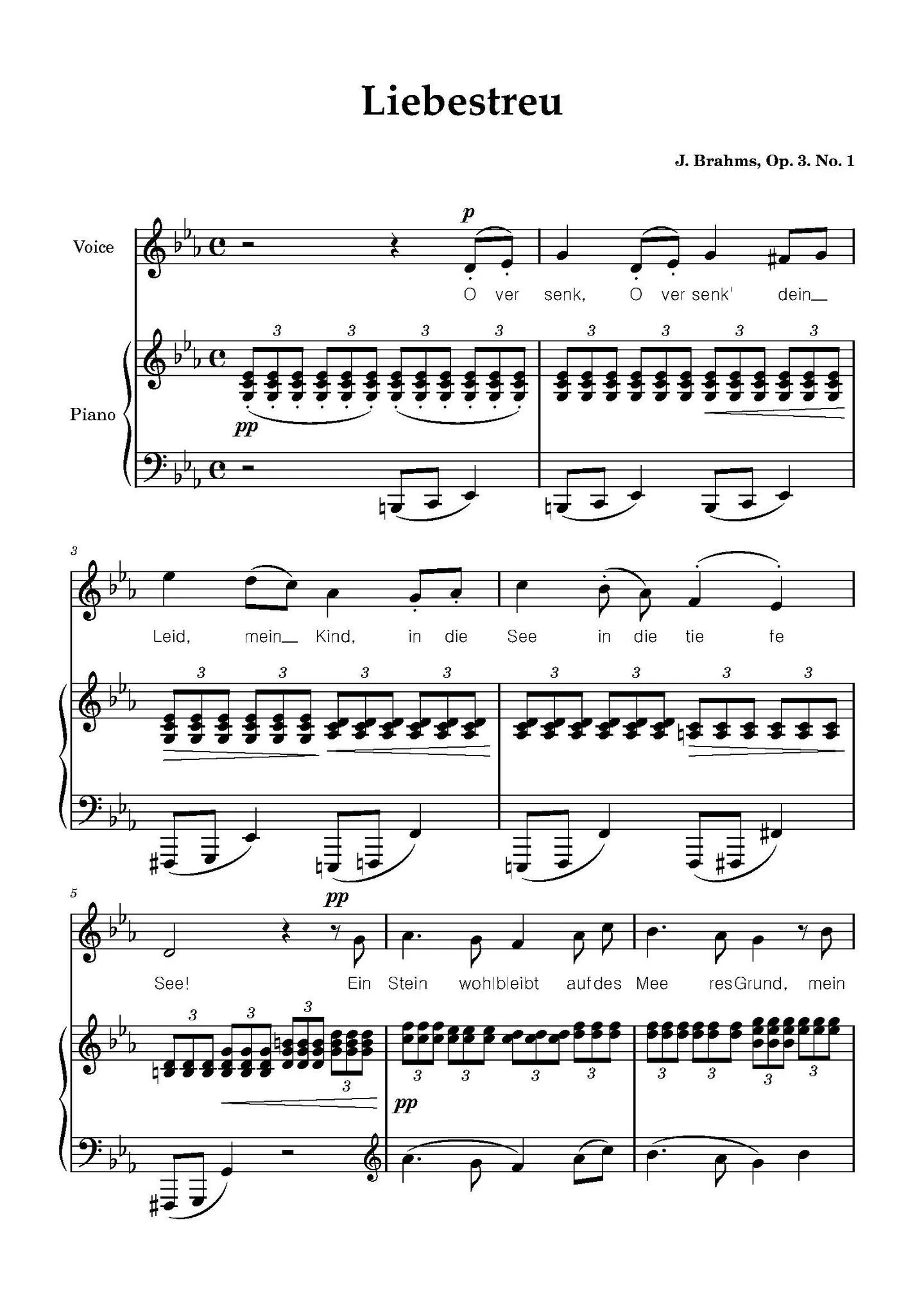 Liebestreu -cm key - J. Brahms (cm key) by MYO