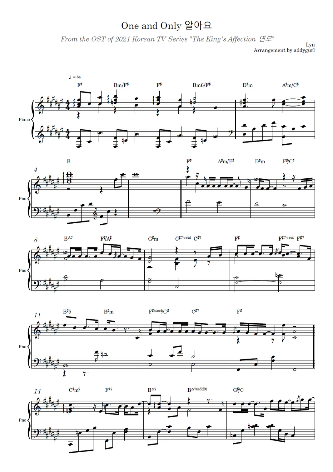 One and Only - Lyn (The King's Affection OST) by addygurl