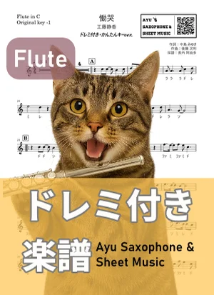 Doukoku - Shizuka Kudo (flute / easy key / note names included) by Ayu Saxophone & Sheet Music