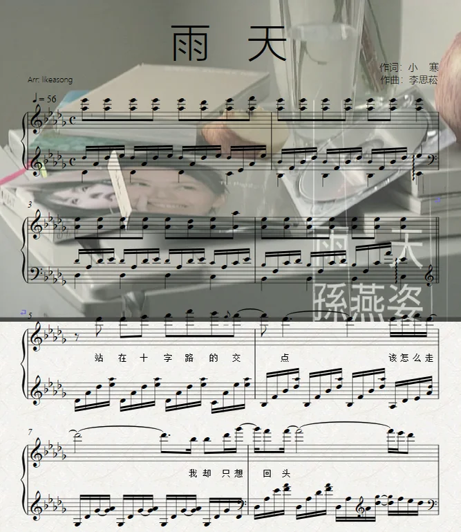 雨天(Piano Ver.)孙燕姿版本 - Stefanie Sun by Likeasong