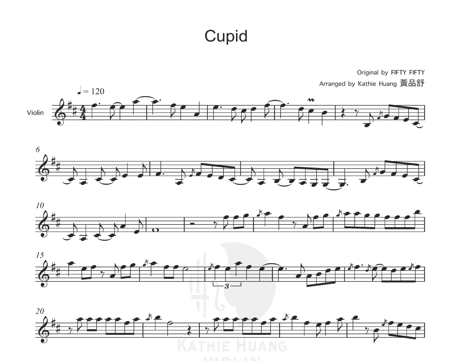 Cupid - FIFTY FIFTY (Includes Instrumental) by Kathie Violin 黃品舒小提琴 - Page 2