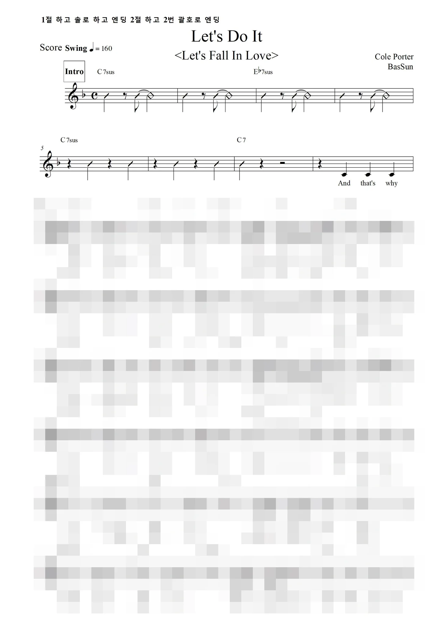Let's Do It [Let's Fall In Love] - Cole Porter (Jazz / Chord / Melody / Lyrics) by BasSun