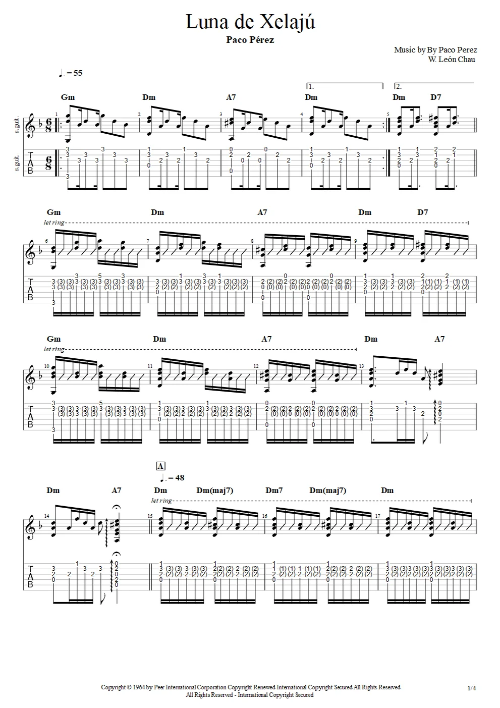 Luna de Xelajú (Acompañamiento de Guitarra - Versión Gaby Moreno) by W. León Chau