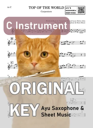 Top of the World - Carpenters (flute / in C) by Ayu Saxophone &amp; Sheet Music