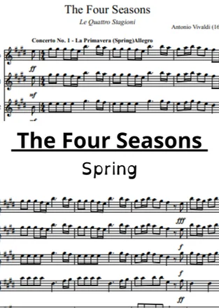 The Four Seasons - Spring - Antonio Vivaldi (arrangement of violins, viola and cello) by Sheet Music For Strings