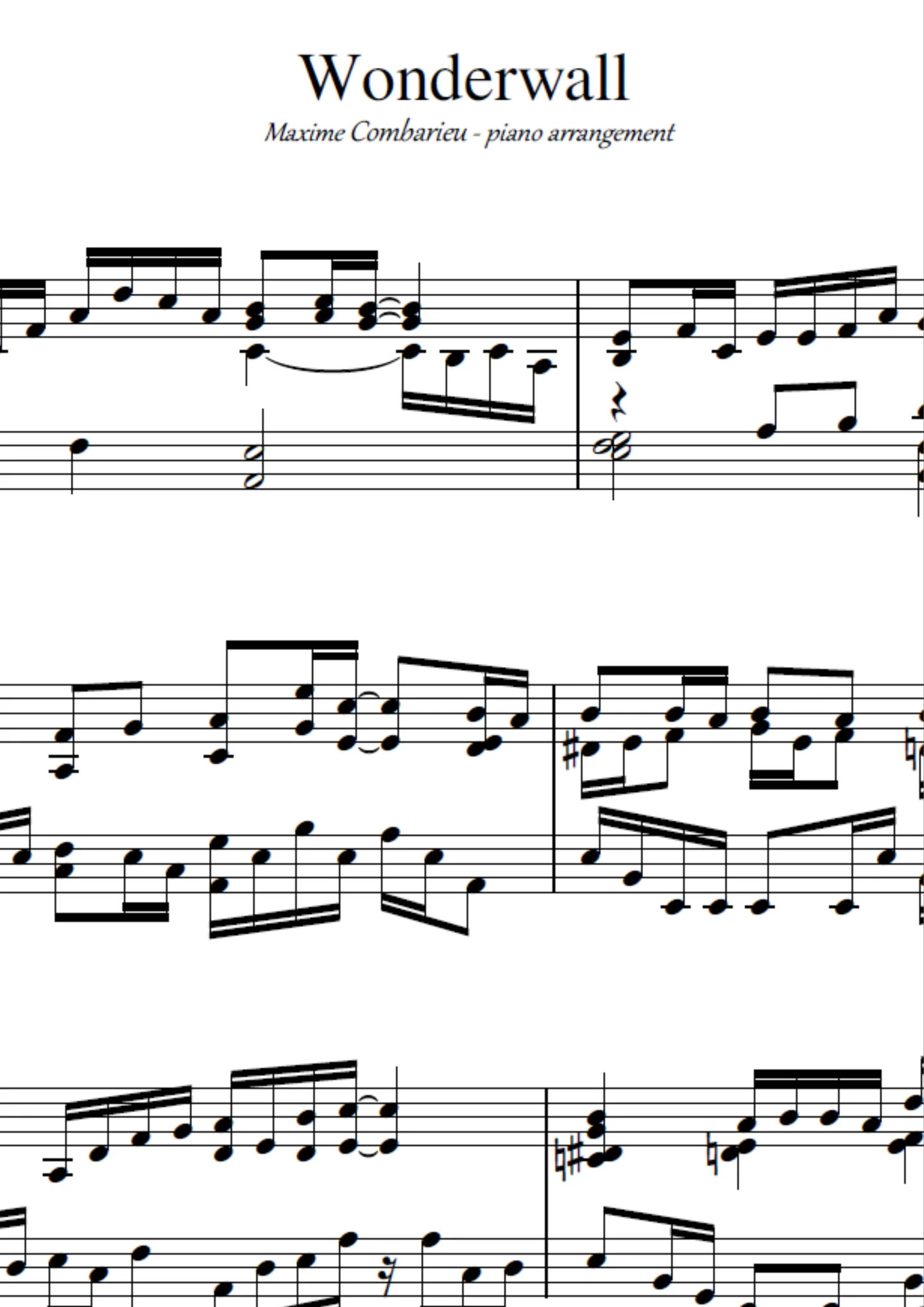 Wonderwall - Oasis by MuseScore
