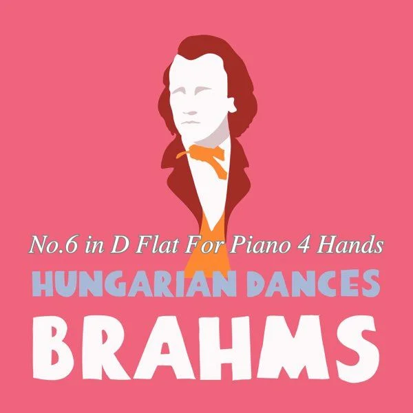 Hungarian Dance No.6 in D Flat - Johannes Brahms (Original With Fingering For Piano 4 Hands - - Score and Parts) by poon