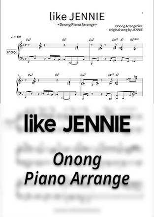 like JENNIE - JENNIE (Full Ver. / 爵士钢琴重新构想 / 双行谱表 / 和弦 / 5页) by Onong