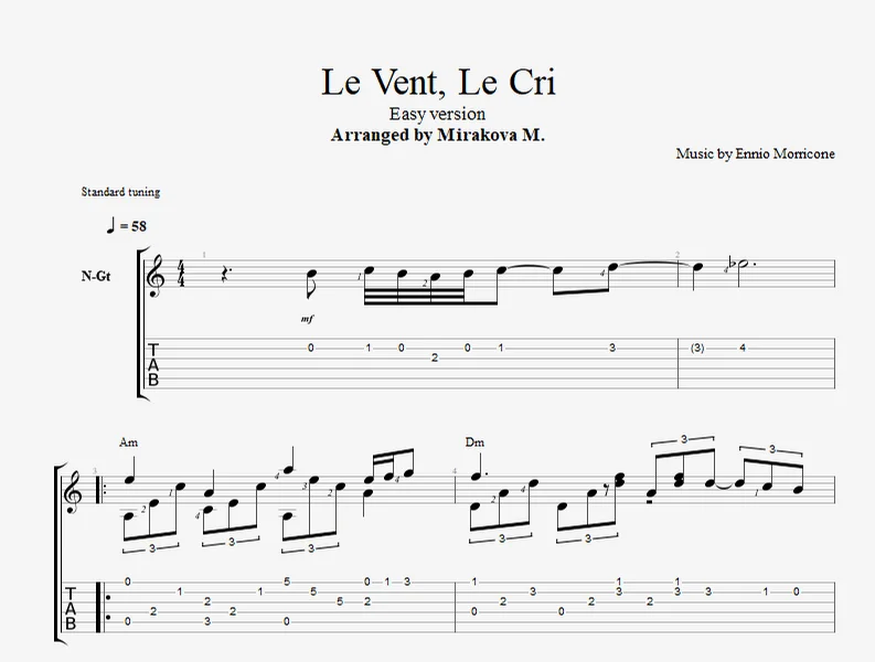 Le vent, le cri - Ennio Morricone (Without modulation) by Marina Mirakova