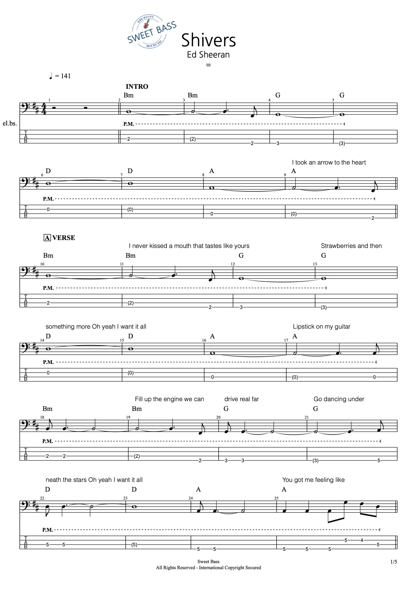 Shivers (Bass) - Ed Sheeran by Sweet Bass