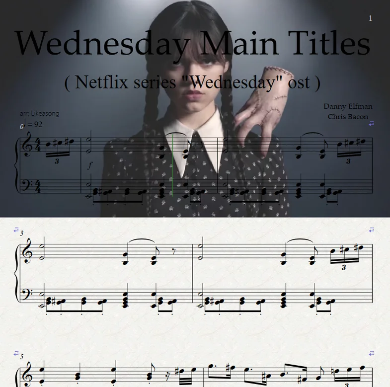 Wednesday Main Titles-( Netflix series "Wednesday" ost )星期三角色主题 - Danny Elfman / Chris Bacon by Likeasong