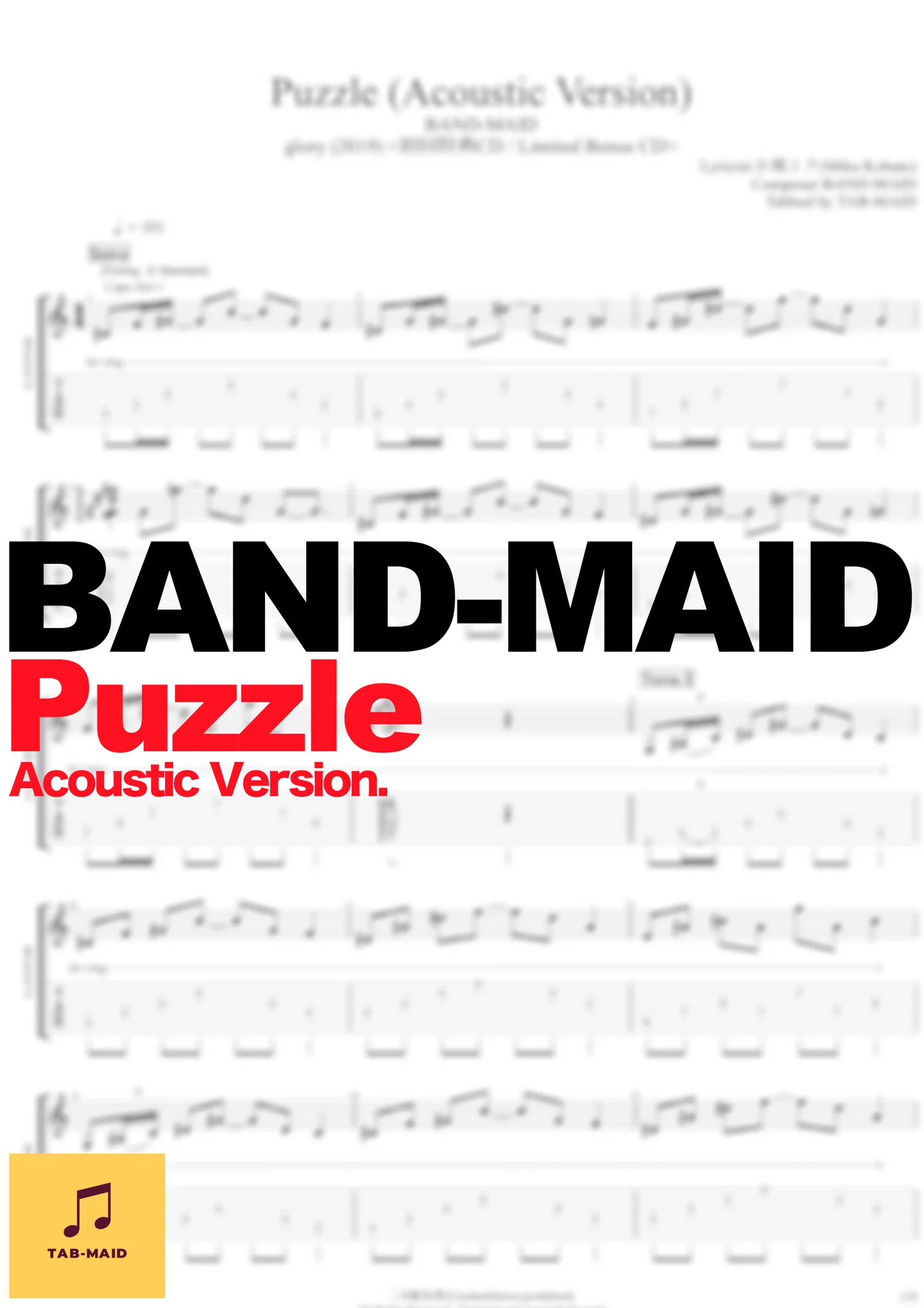 Puzzle (Acoustic Version) - BAND-MAID (TAB / タブ譜 / バンドスコア) by TAB-MAID