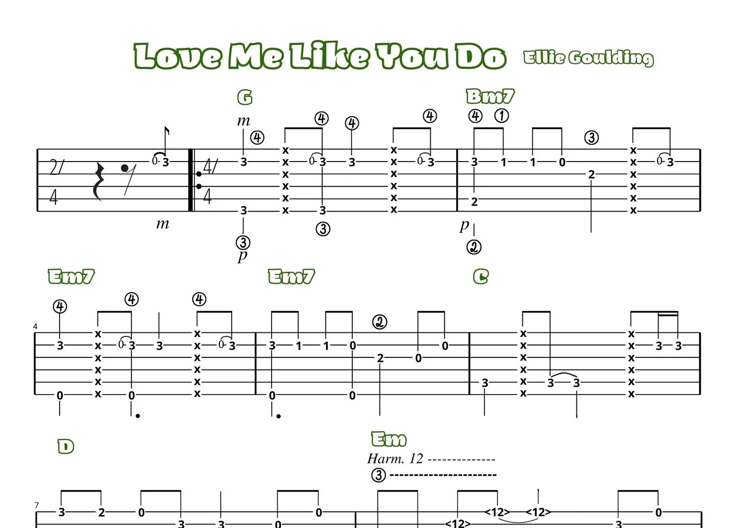 Love Me like You Do - Ellie Goulding (Normal or intermediate level fingerstyle guitar to play) by Rulli Fitriadi