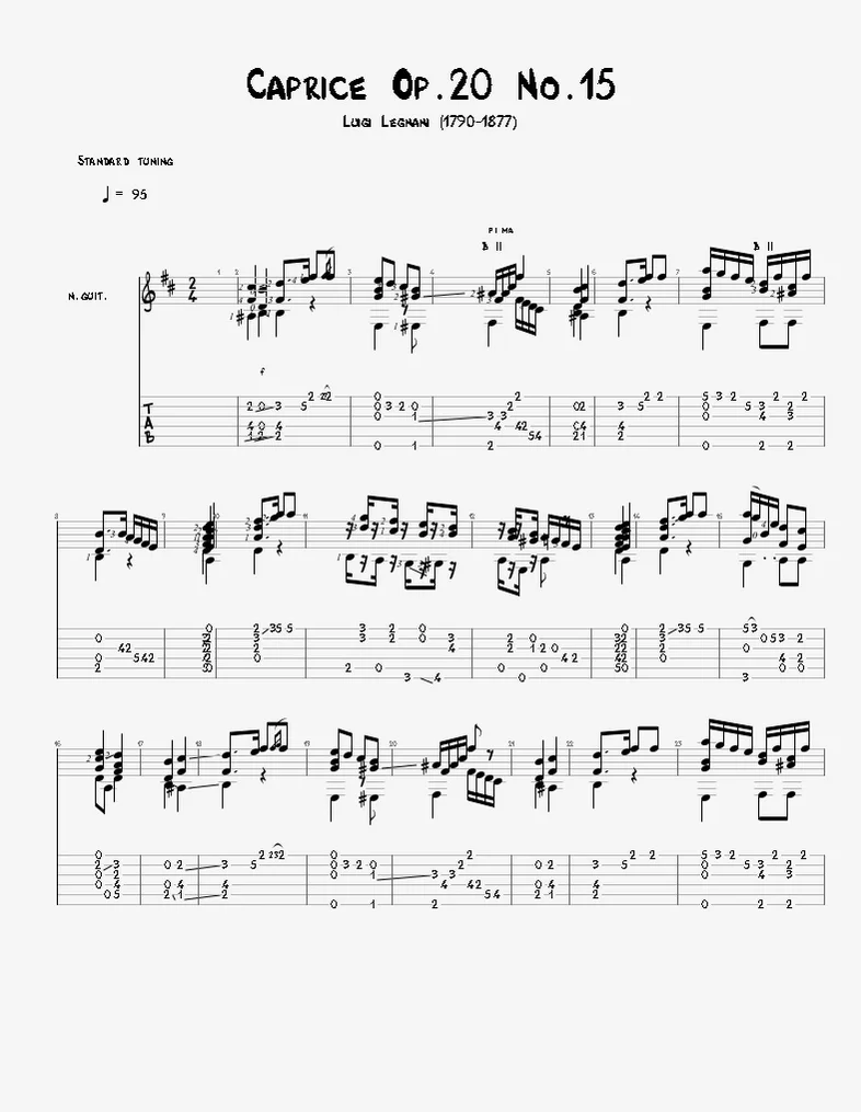 Caprice Op.20 No.15 - Luigi Legnani by Agape Guitar