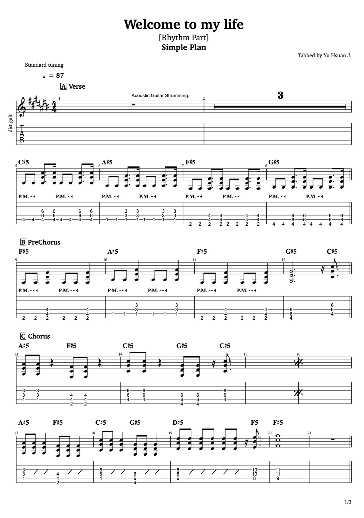 Welcome to my life - Simple Plan by Yu Hsuan J.