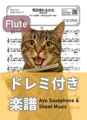 Ashita Harerukana - Keisuke Kuwata (flute / easy key / note names included) by Ayu Saxophone & Sheet Music