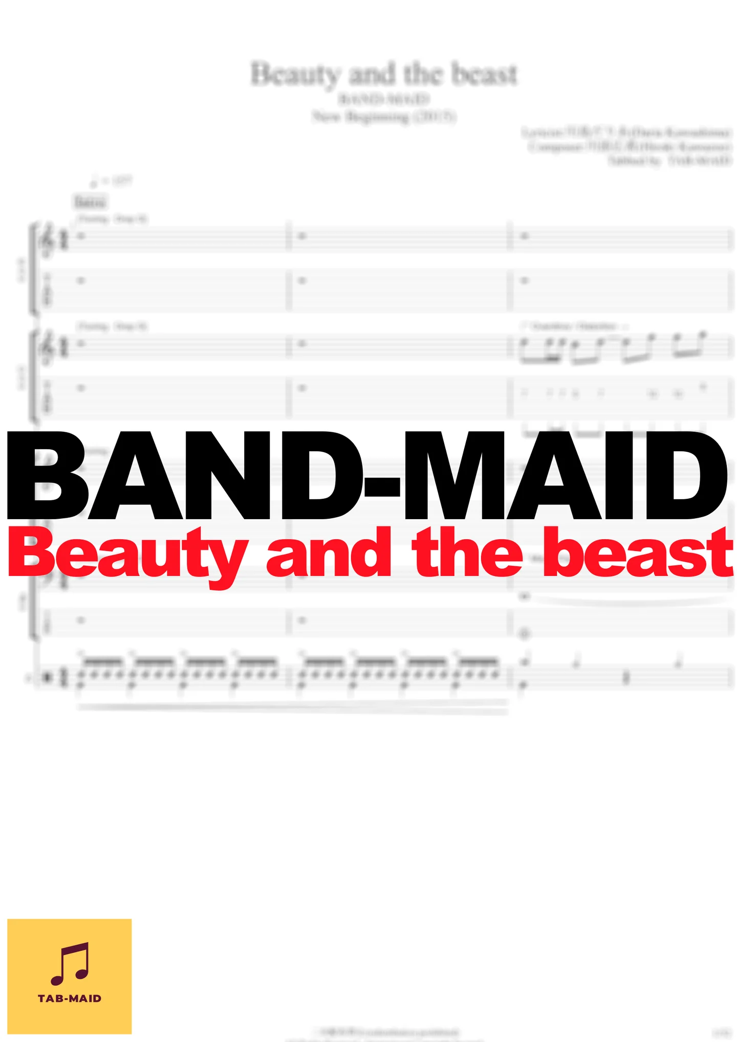 Beauty and the beast - BAND-MAID (TAB / タブ譜 / バンドスコア) by TAB-MAID
