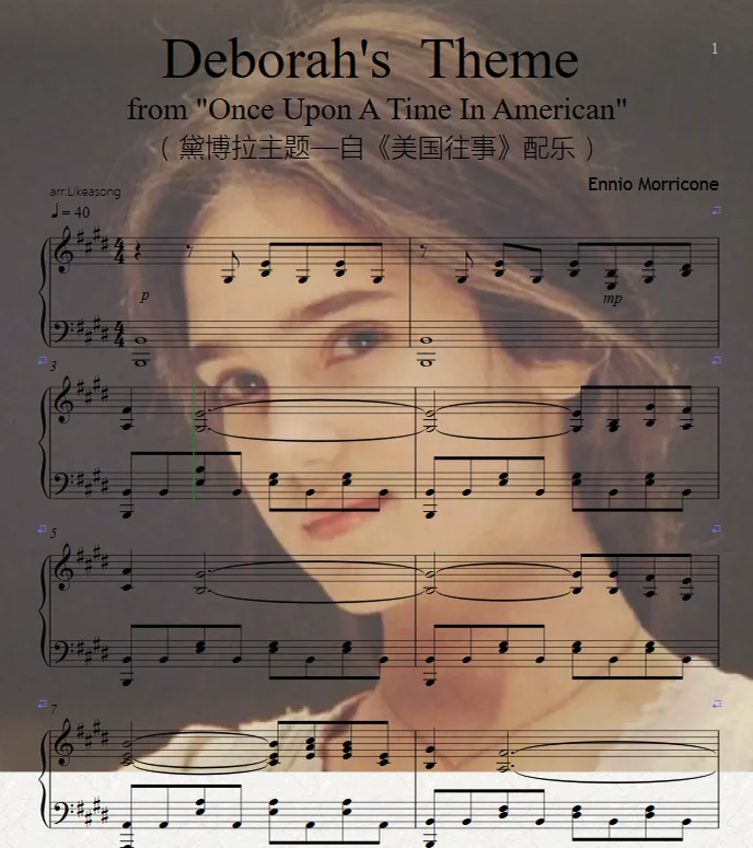 Deborah's Theme (with Chord Symbols)from Once Upon A Time In America美国往事之黛博拉主题 - Ennio Morricone by Likeasong