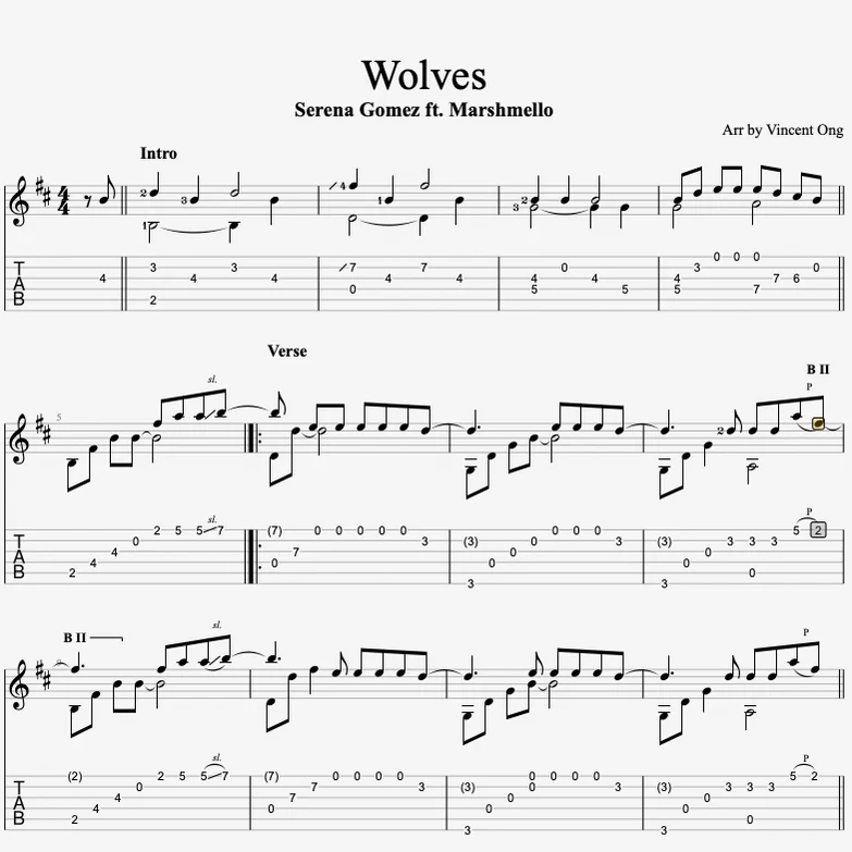 Wolves - Selena Gomez (Guitar Fingerstyle) by Vincent Ong