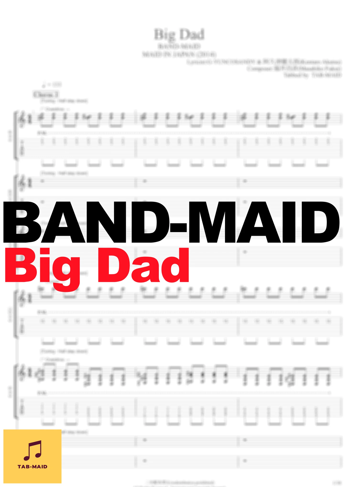 Big Dad - BAND-MAID (TAB / タブ譜 / バンドスコア) by TAB-MAID