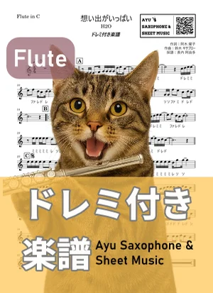 想い出がいっぱい - H2O (flute / note names included) by Ayu Saxophone & Sheet Music