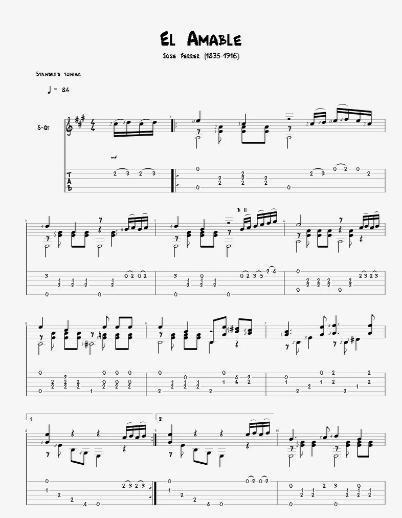 El Amable - Jose Ferrer by 「Agape Guitar」