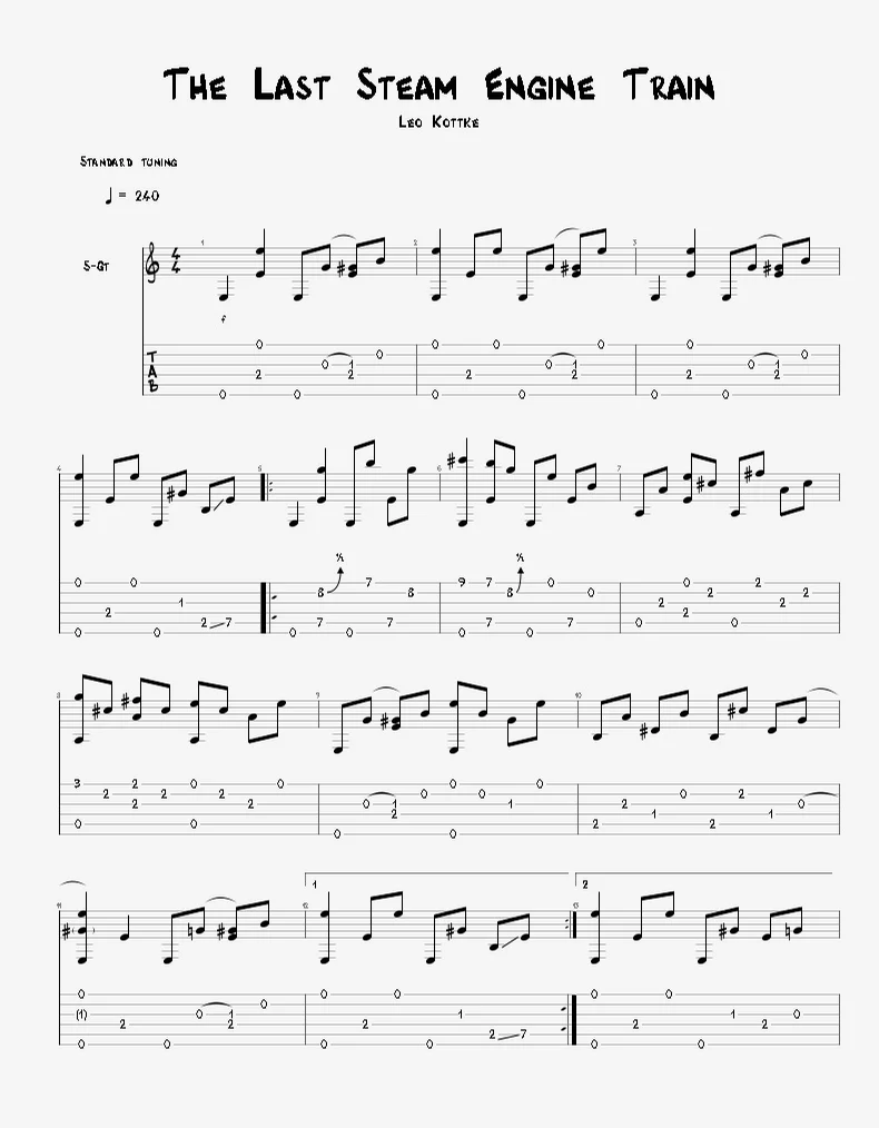 The Last Steam Engine Train - Leo Kottke by Agape Guitar