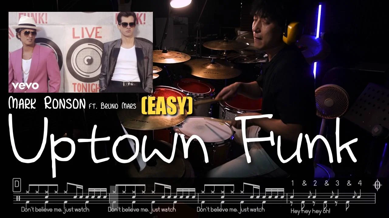 Uptown Funk - Mark Ronson, Bruno Mars (Drum Sheet) by Boaz Jo