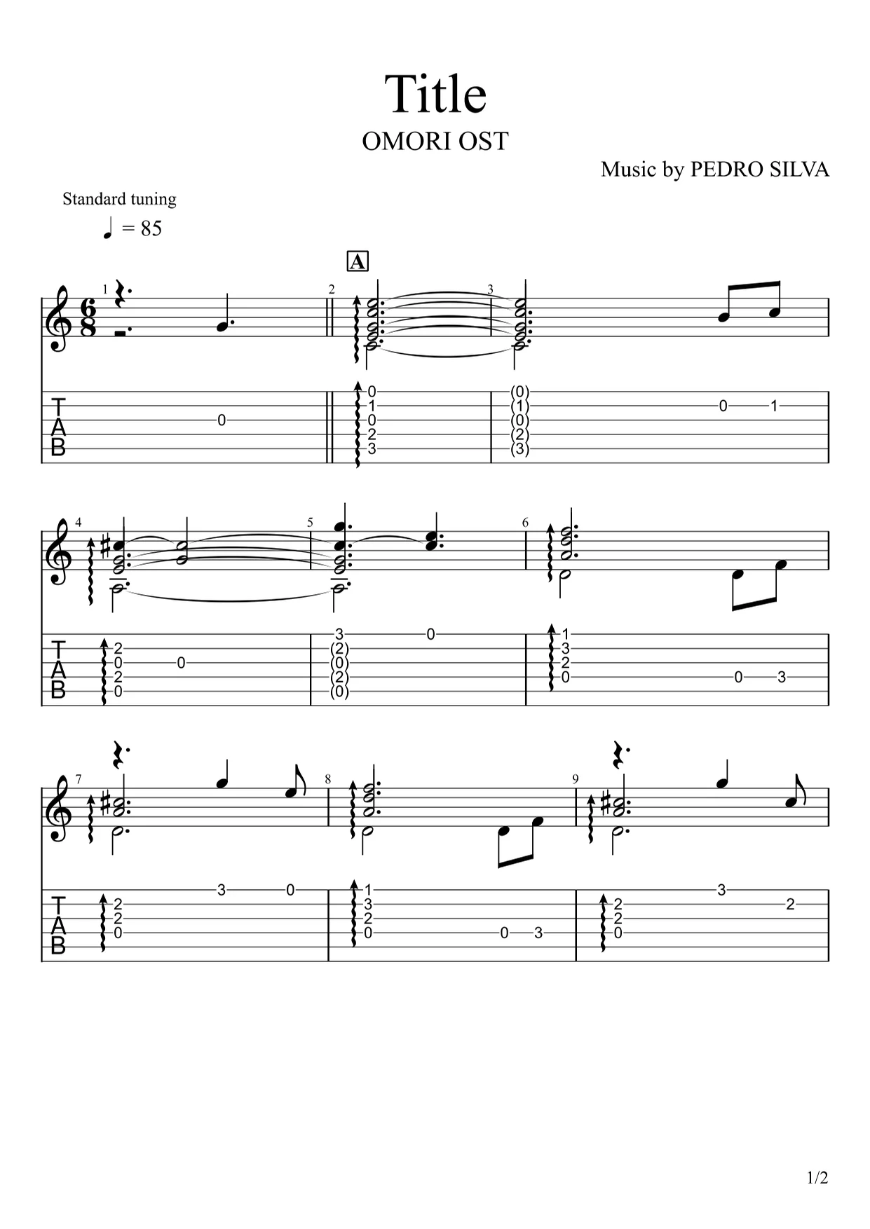 Title - OMORI (Fingerstyle) by u3danchou