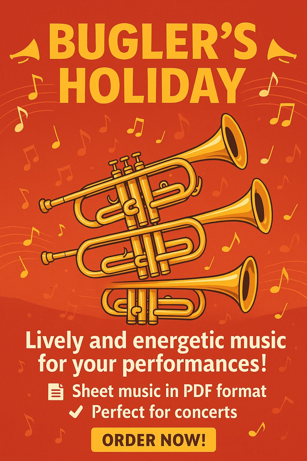 Bugler's Holiday - L. Anderson (arr. for 3 Solo Cornets, Trumpet, Horn, 3 Trombones, Bass Trombone, Tuba and Snare Drum) by Xlomeg