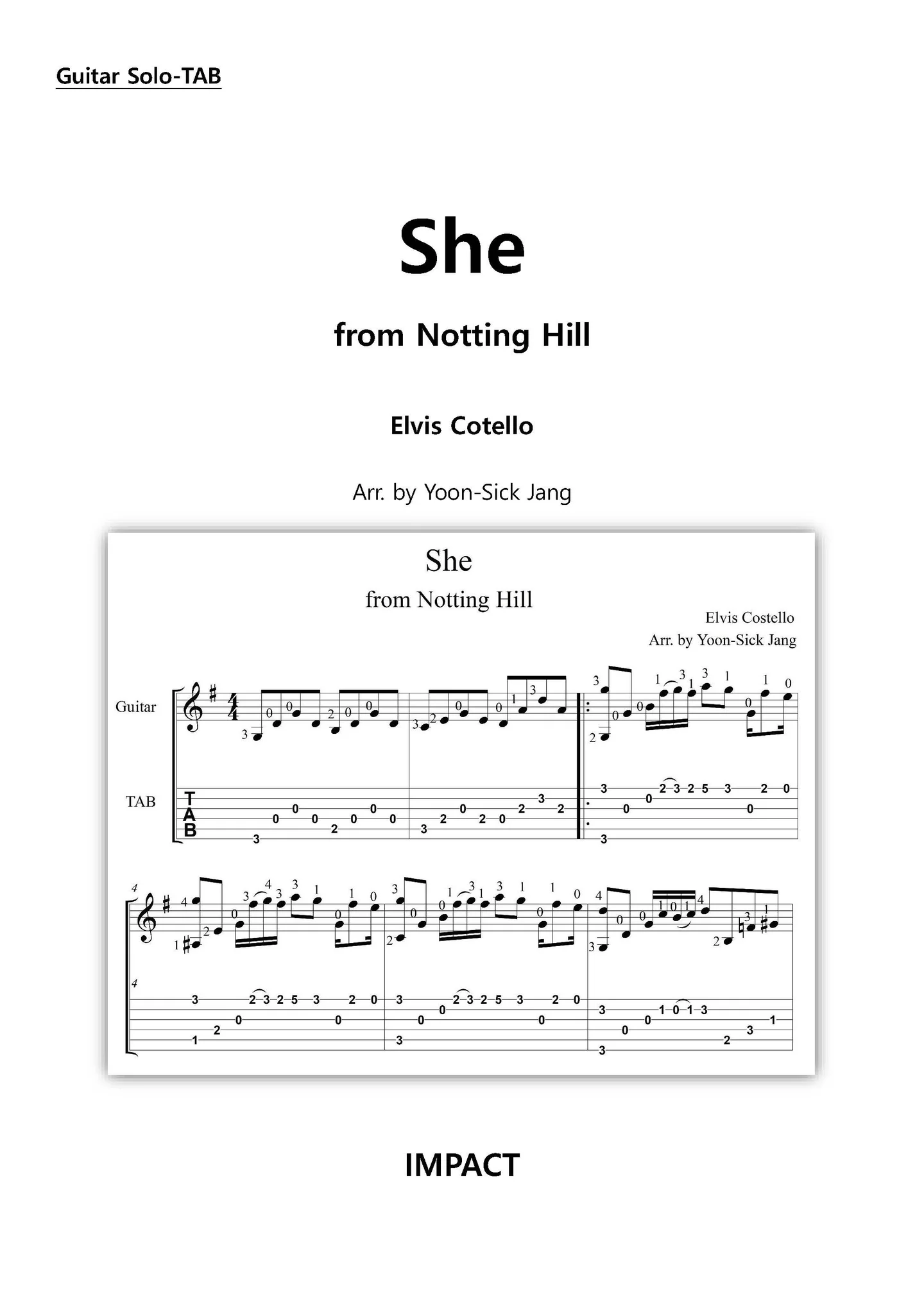 She from Notting Hill - Elvis Costello by 장윤식