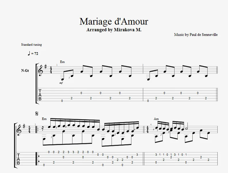 Mariage d'amour - Paul de Senneville by Marina Mirakova