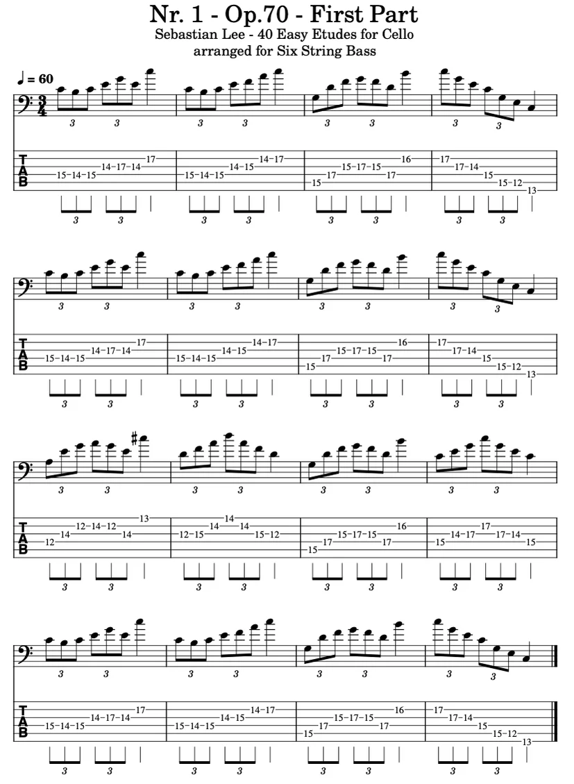 Nr. 1 - Op.70 - First Part - Sebastian Lee by thesixstringbass