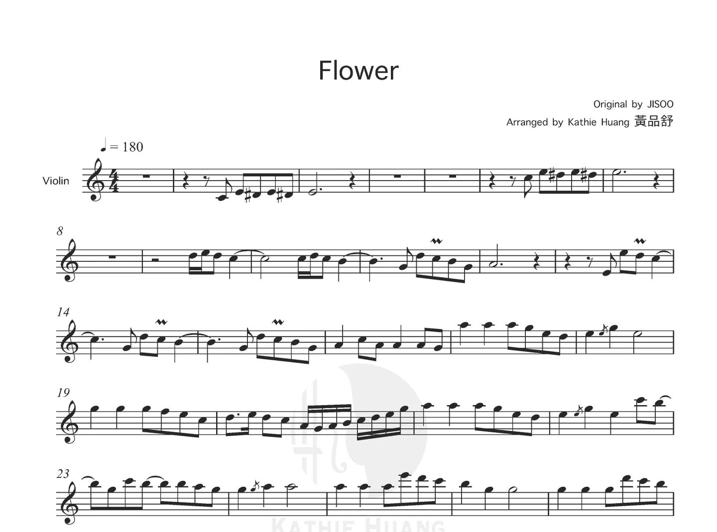 FLOWER - BLACKPINK JISOO (Includes Instrumental) by Kathie Violin 黃品舒小提琴 - Page 2