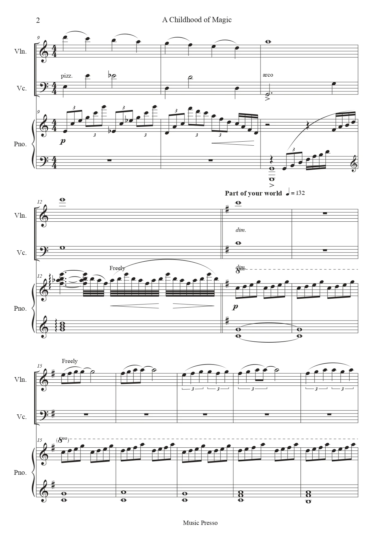 A Childhood of Magic - Disney Piano Trio - Leigh Harline, Alan Menken, Elton John  (ディズニーピアノトリオ) by MusicPresso - Page 2