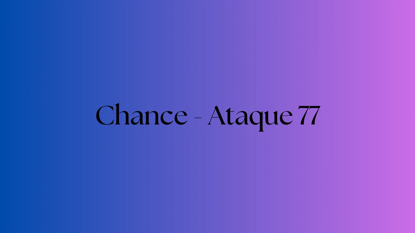 Chance - Attaque 77 (Vocal/Piano/Letra/Acordes) by Rebeca Benítez