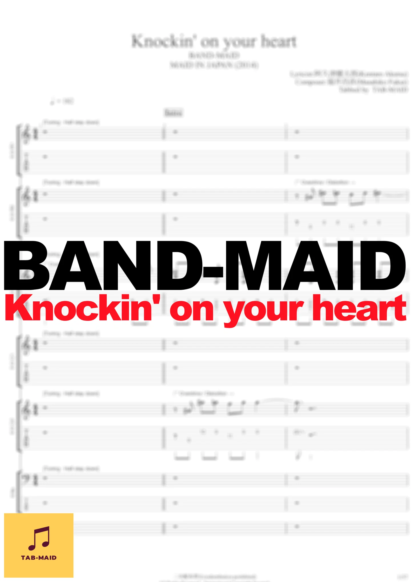 Knockin' on your heart - BAND-MAID (TAB / タブ譜 / バンドスコア) by TAB-MAID