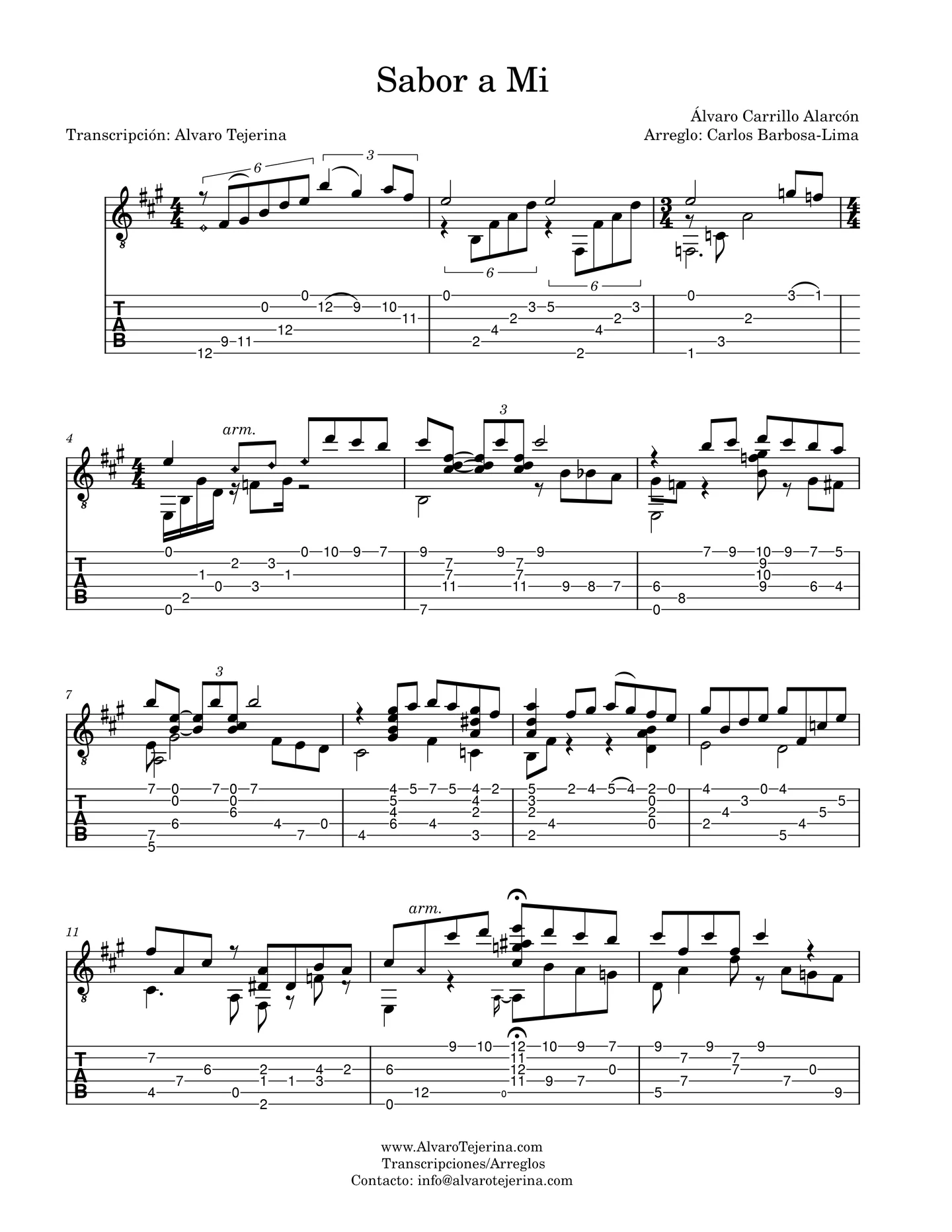 Sabor a Mi - Álvaro Carrillo Alarcón (Arreglo de Barbosa-Lima de la canción "Sabor a Mi") by Carlos Barbosa-Lima