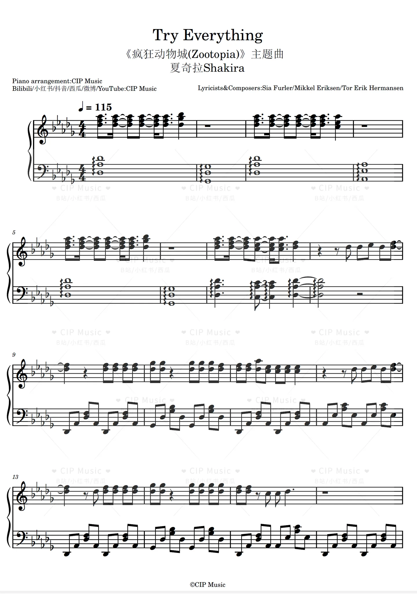 Try Everything - Shakira by CIP Music