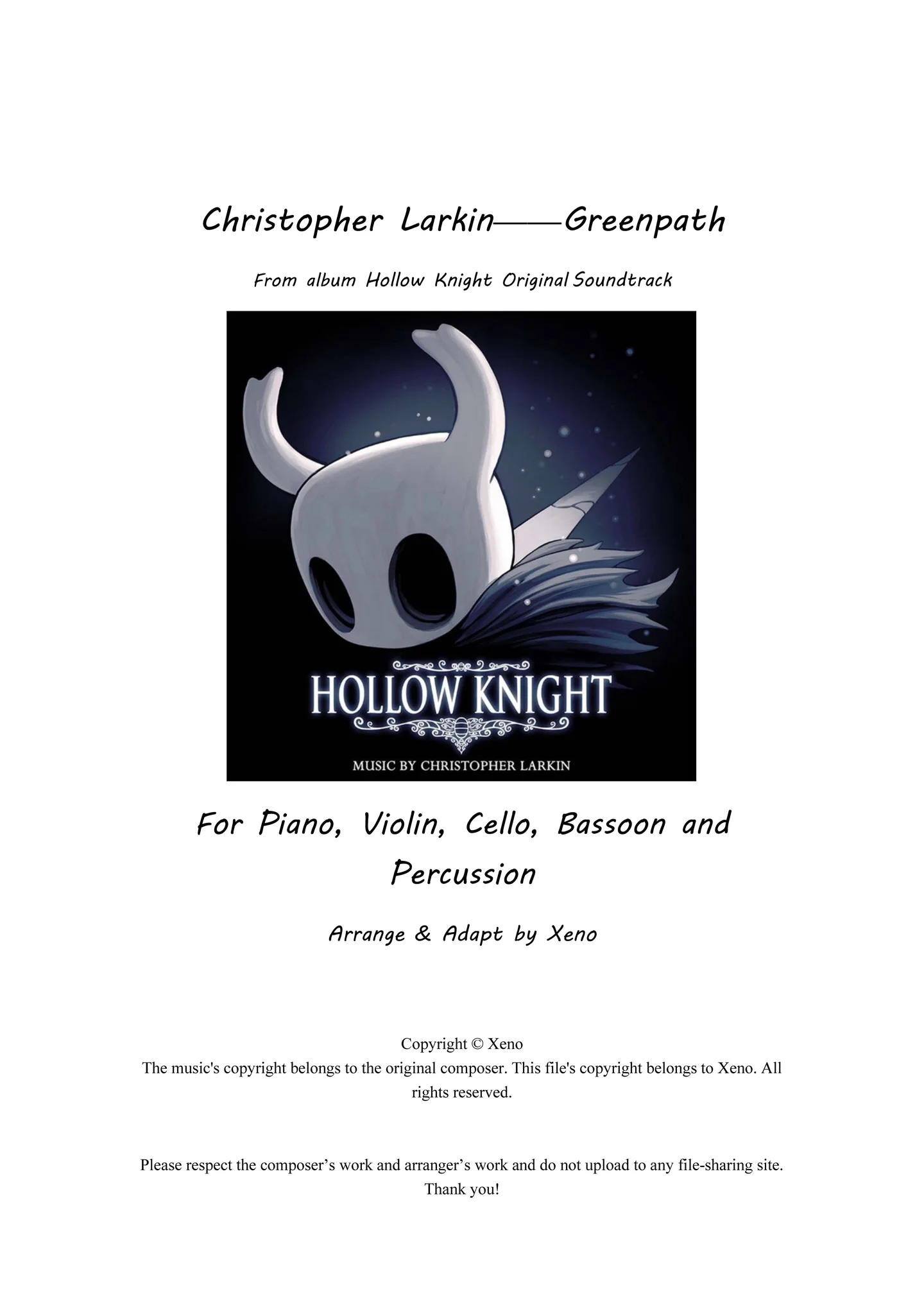 Greenpath - Christopher Larkin (Hollow knight OST) by Xeno