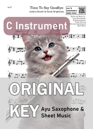 Time To Say Goodbye - Andrea Bocelli & Sarah Brightman (C Instrument – Flute, etc.) by Ayu Saxophone & Sheet Music