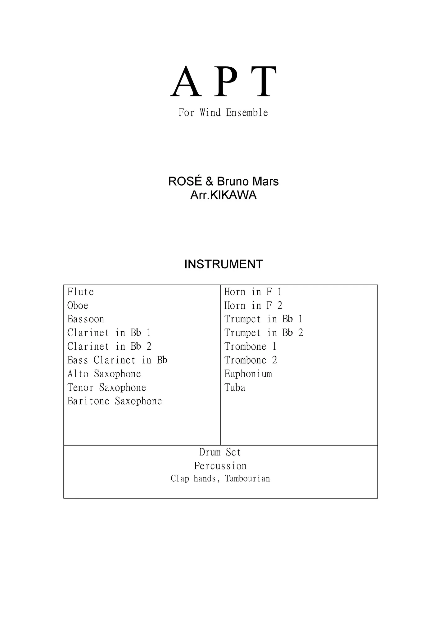 APT - Bruno Mars &amp; Rosé by KIKAWA