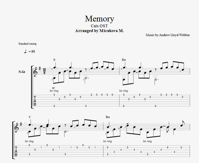 Memory - Andrew Lloyd Webber by Marina Mirakova