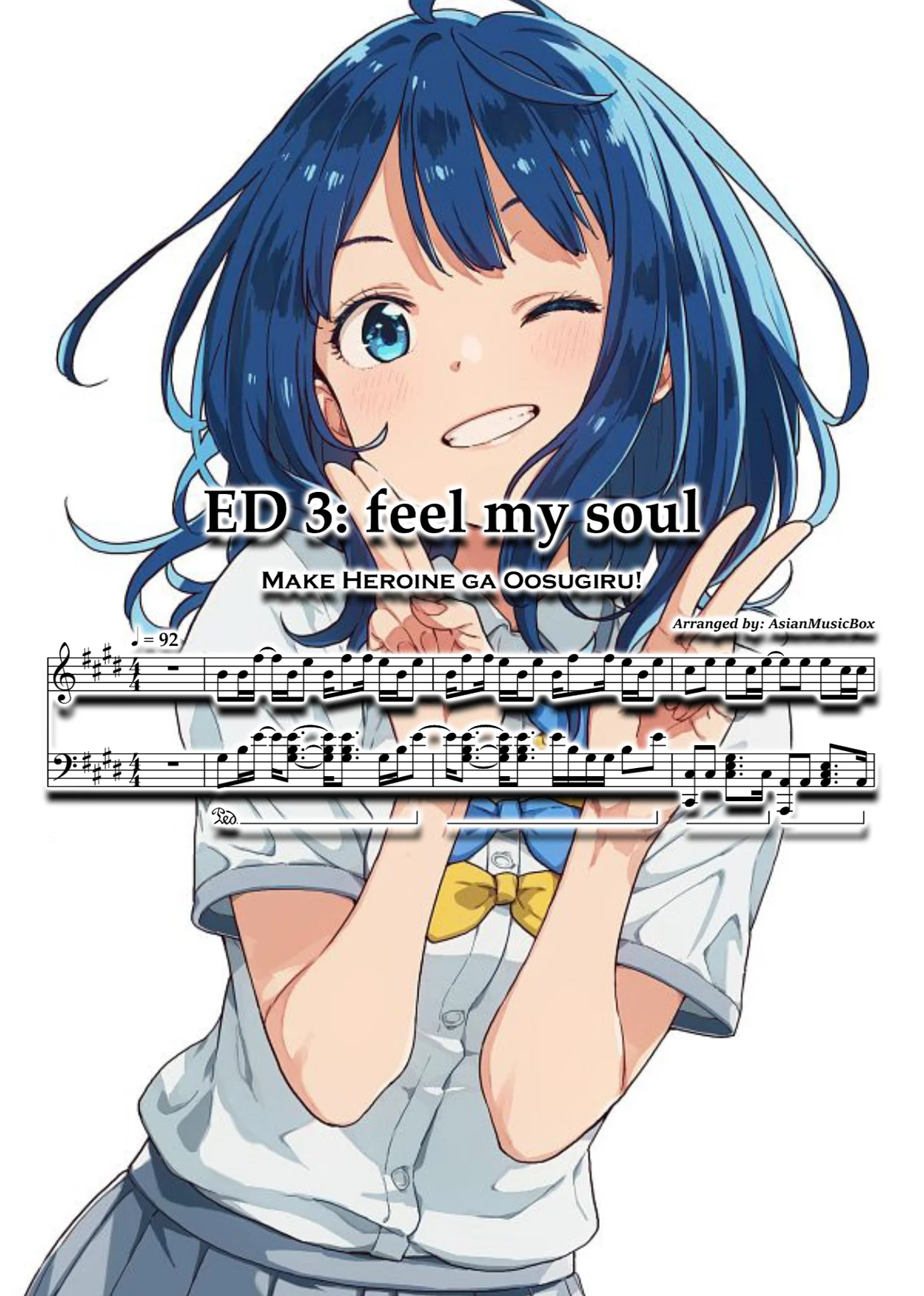 ED 3: 'feel my soul' (Sheet, MIDI, MultiTracks & WAV) - Make Heroine ga Oosugiru! by AsianMusicBox