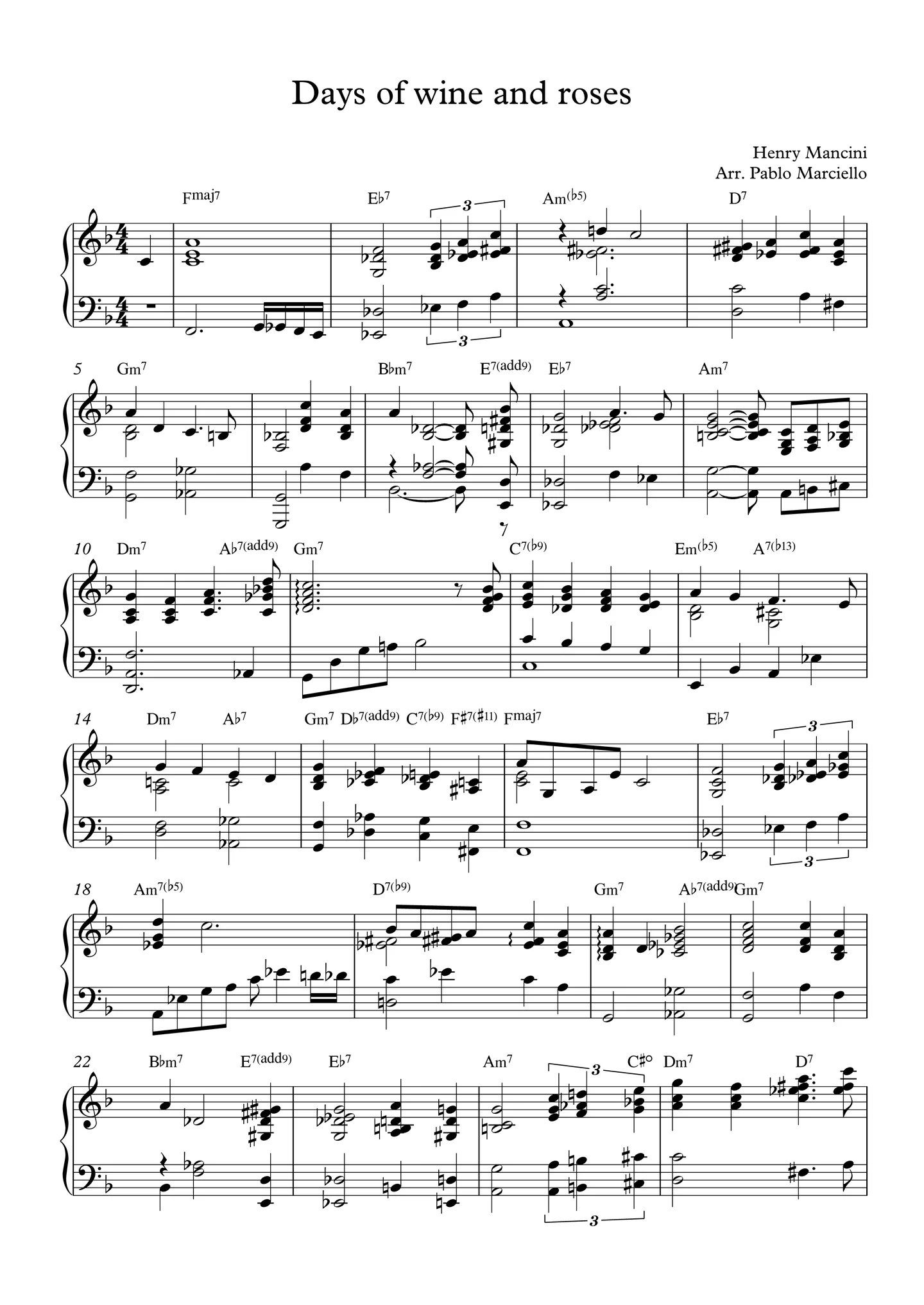 Days of wine and roses - Henry Mancini (Rearmonización) by Pablo Marciello